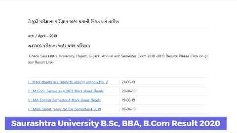 Saurashtra University Result 2019-2020 Latest March/ April Semester Result
