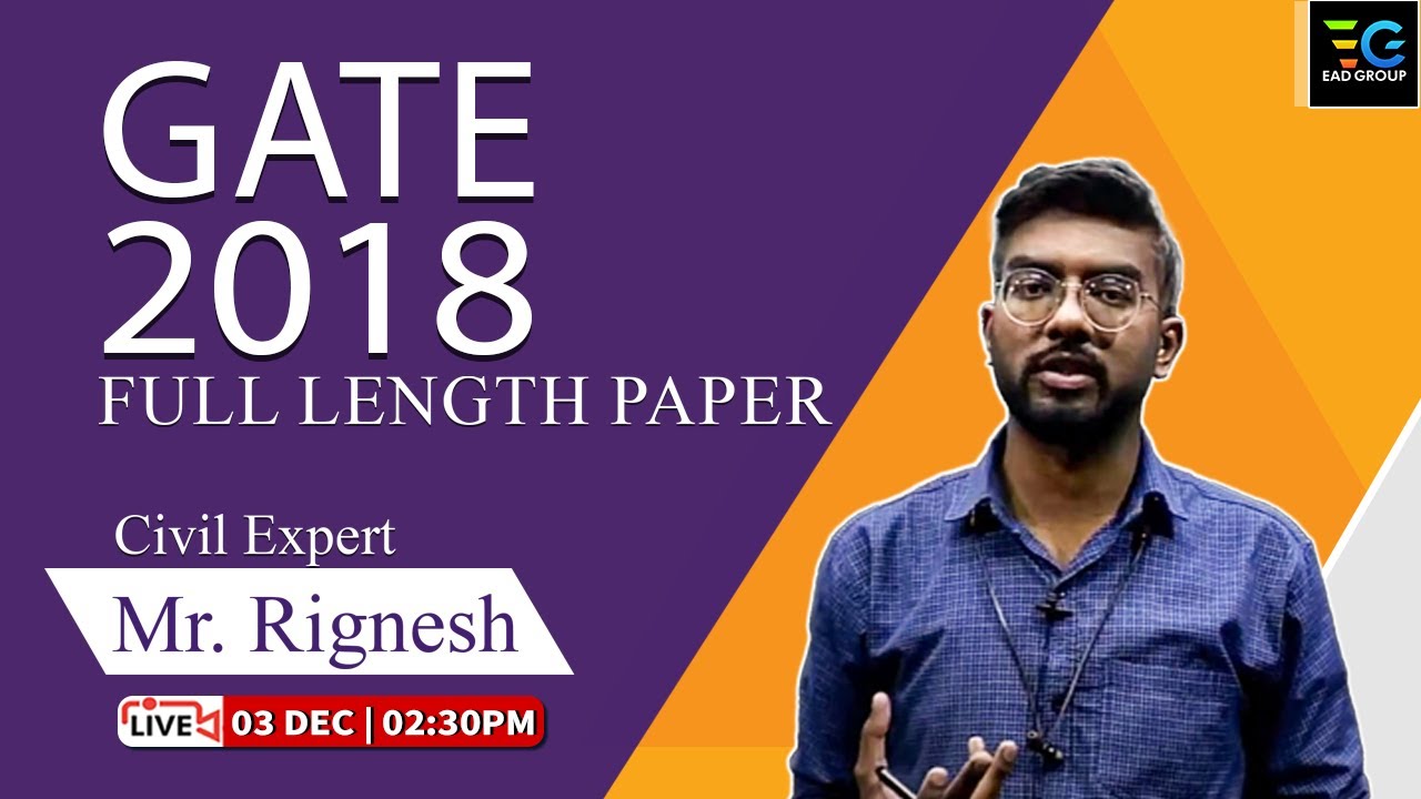Gate 2018 Full Length Paper  | GATE 2023 Crash Course | CIVIL ENGINEERING | BY RIGNESH SIR