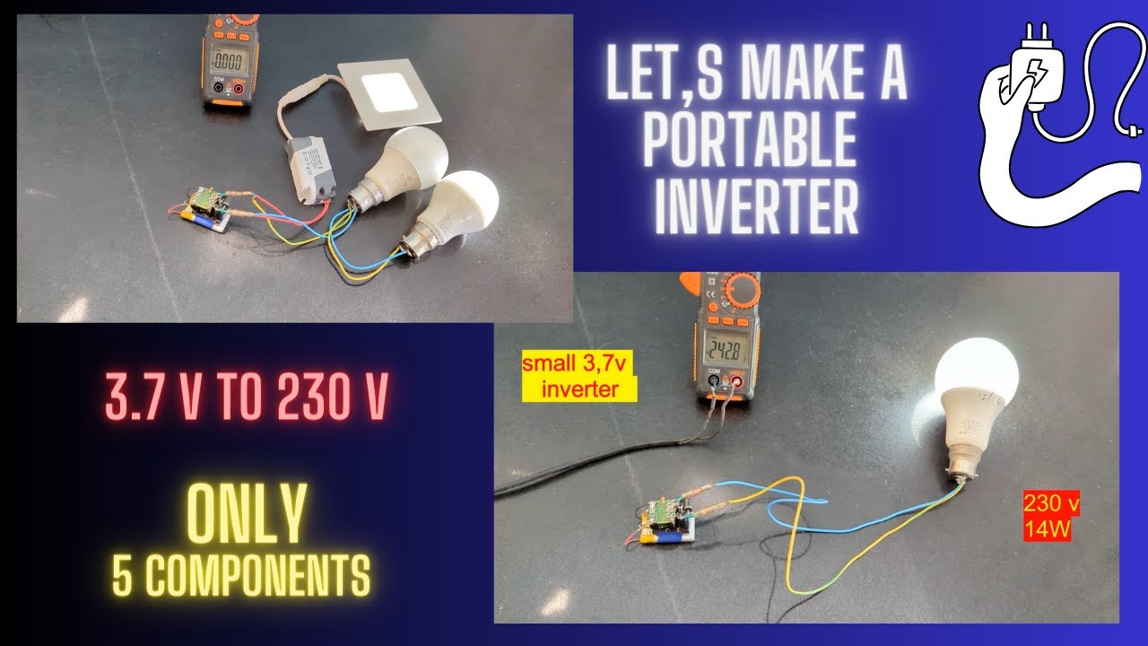 how to build small inverter ][ simple powerful portable inverter][3.7v ...