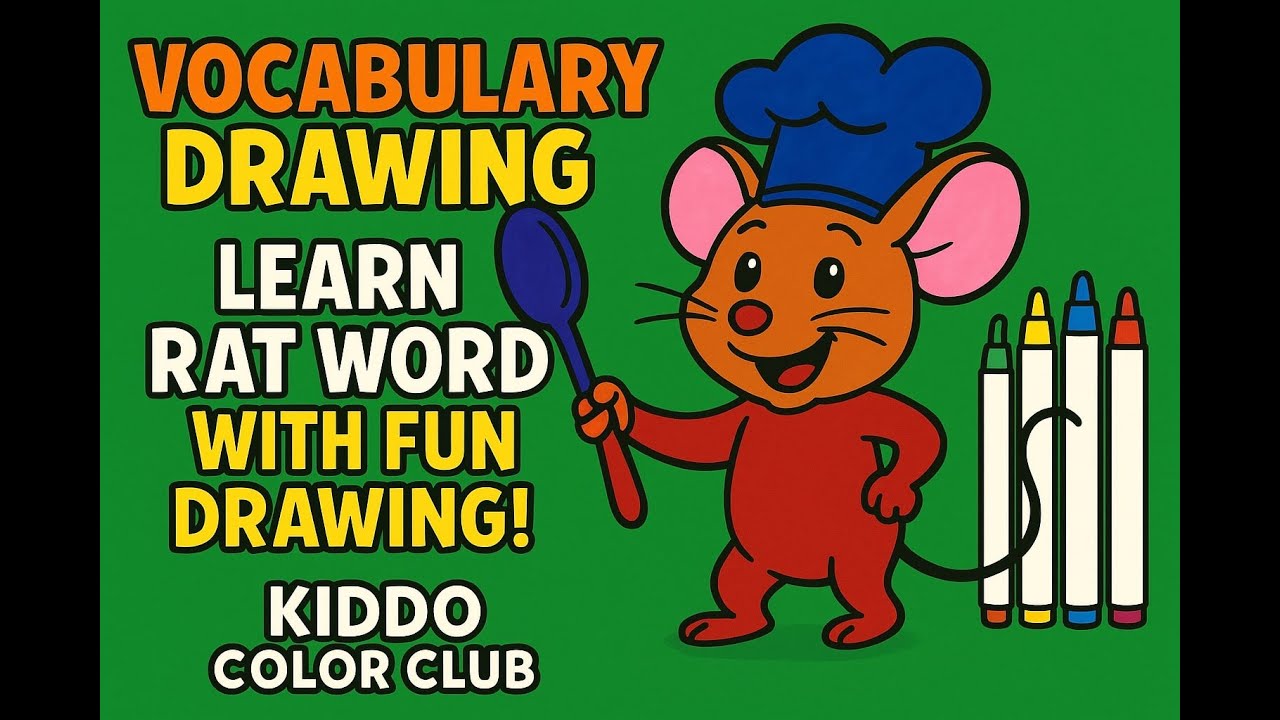 Vocabulary Drawing: 🐭 Learn RAT Words with Fun Drawing! | Kiddo Color Club