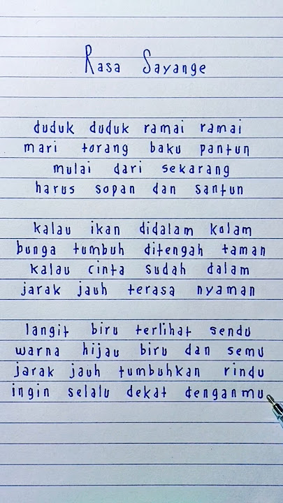 Rasa Sayange x Pantun Lyrics