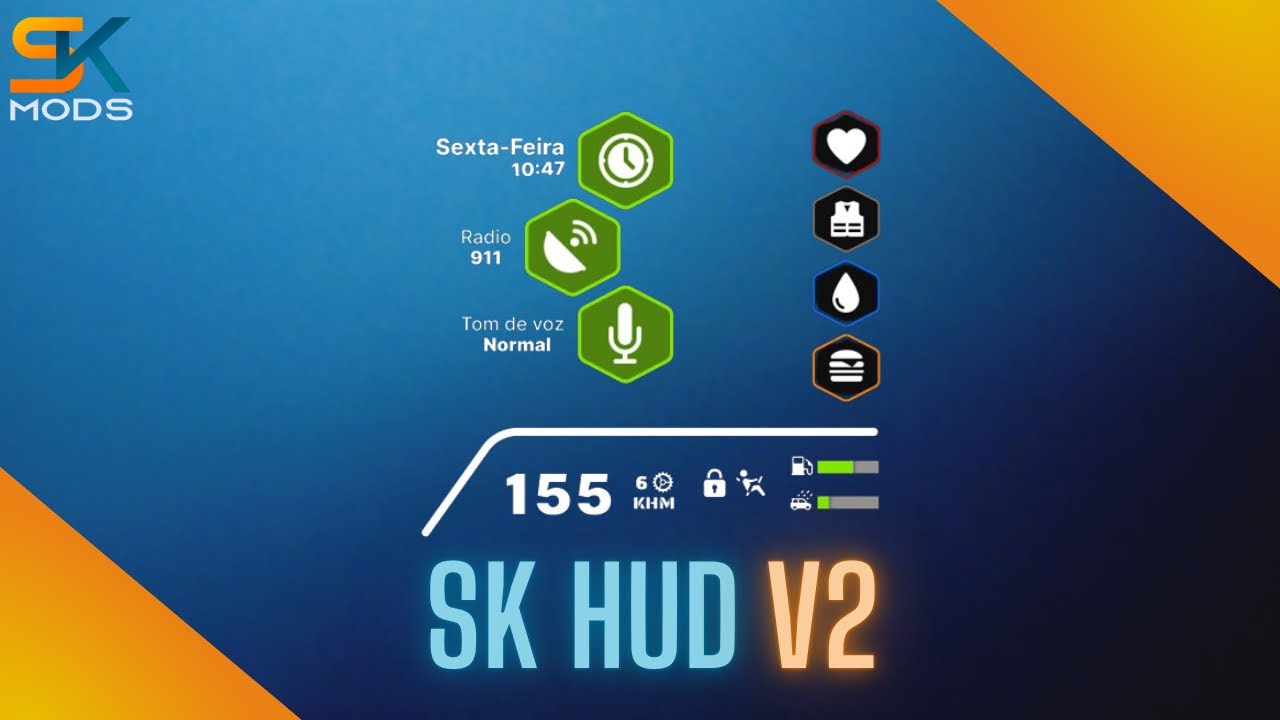MTA Script: HUD e Velocimetro V2, Sede/Fome/Vida/Colete/Voice e outros ...