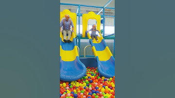 Blippi Goes Down The Slide With A Friend! #shorts | Indoor Playground | Educational Videos For Kids