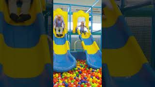 Blippi Goes Down The Slide With A Friend Indoor Playground Educational Videos For Kids