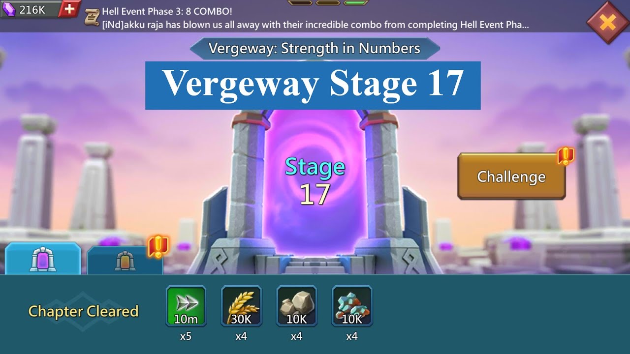 Lords mobile Vergeway Stage 17 | Vergeway Strength In Numbers Stage 17