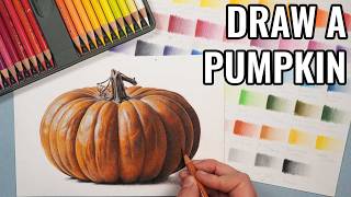 How To Draw a Pumpkin with Colored Pencils