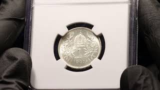 Lot 344 Austria 1 Corona 1907 Key Date NGC MS63