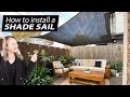 How to install a shade sail to a brick house, metal fence & timber fence