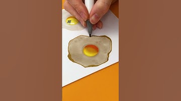 Learn how to draw a realistic fried egg 🍳✍️ #egg #friedegg #drawingtutorial #easymethod #foryou