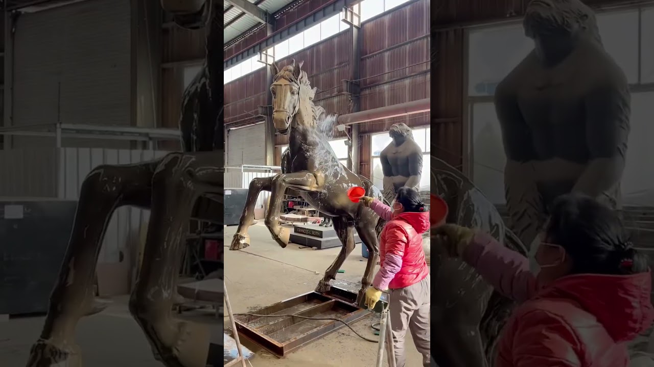 Đánh màu Patina tượng ngựa cho thị trường Hoa Kỳ