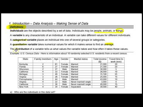 1. Introduction - Data Analysis - Making Sense of Data