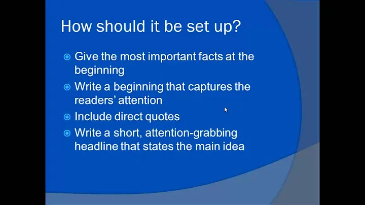 Writing News Articles