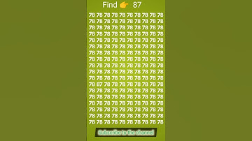 Find the odd number 👉 87 #shorts # viral video