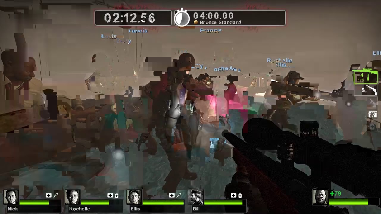 Left For Dead 2 Dammnation Dead Weight survival with all 8 survivors