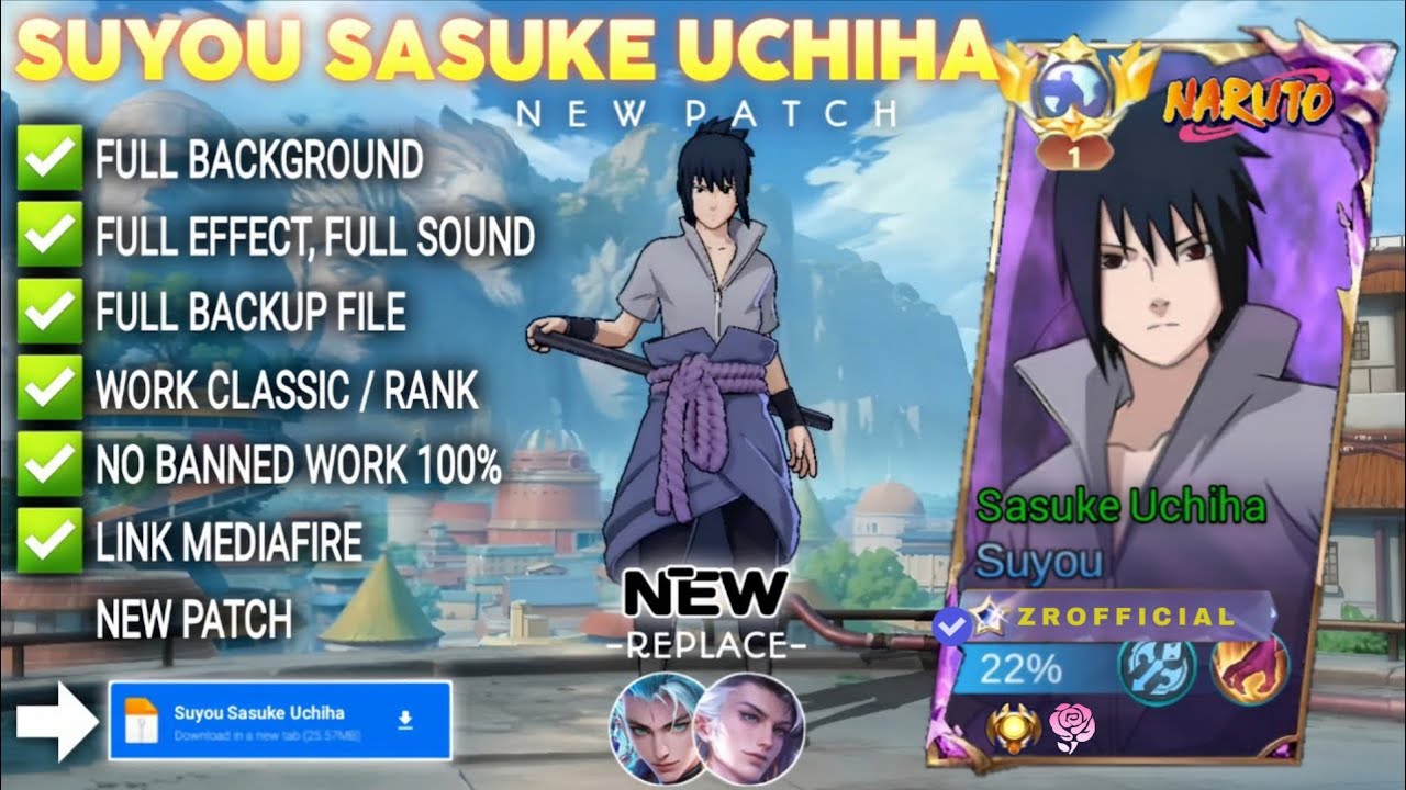 Script Skin Soyuo Sasuke Uchiha No Password | Full Effect voice | Pact Terbaru