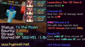 chill 750 moon with billionaire 2 lifesteal 3 sweaty 3! hypixel pit chill streaking