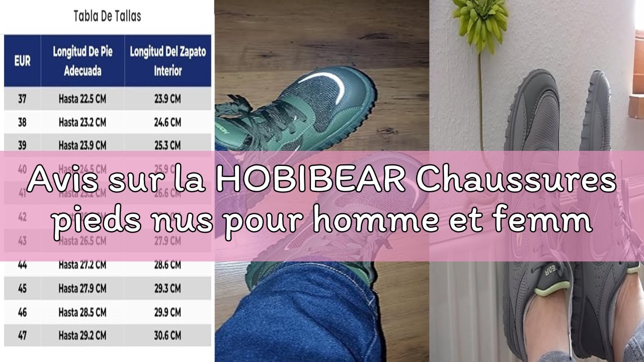 Avis sur la HOBIBEAR Chaussures pieds nus pour homme et femme Large — free download