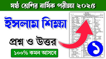 ৬ষ্ঠ শ্রেণির ইসলাম শিক্ষা বার্ষিক পরীক্ষার প্রশ্ন ও উত্তর ২০২৫ | Class 6 barsik porikkar Prosno 2025