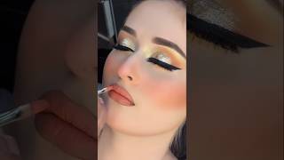 Soft Glam Party Makeup Look 💖 Gold Glitter Eye Makeup for Wedding Guests #bridalmakeup