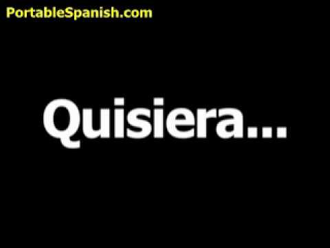 Spanish Phrase For I Would Like... Is Quisiera...