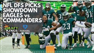 NFL DFS Picks for Monday Night Showdown Eagles vs Commanders: FanDuel & DraftKings Lineup Advice