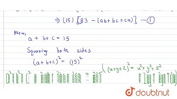 If a+b+c=15\r\nand a^2+b^2+c^2=83 ,\r\nfind the value of a^3+b^3+c^3-3abc | 9 | ALGEBRAIC IDENTI...