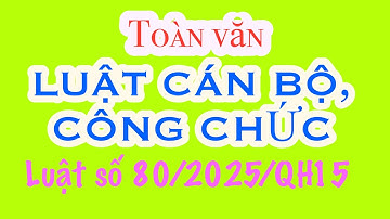 Toàn văn: LUẬT CÁN BỘ, CÔNG CHỨC – Luật số 80/2025/QH15