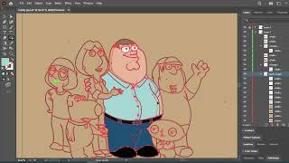 Draw and Coloring Peter Griffin from family guy so easy on adobe illustrator #familyguy