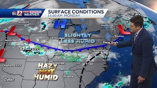 Scattered storms Monday PM, cold front brings midweek changes to North Carolina