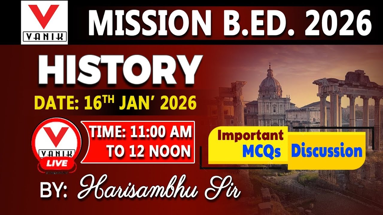 B.Ed Entrance 2026| History most important questions discussion | Arts Aspirants | By Harisambhu Sir
