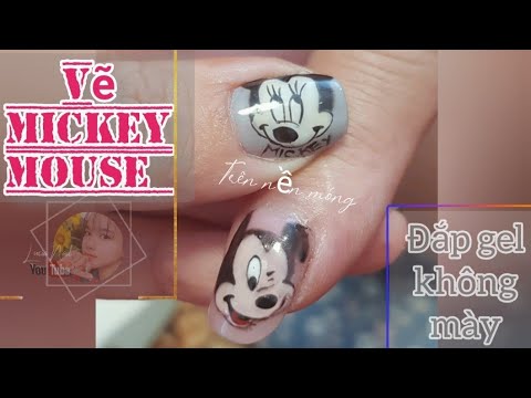 Video Mickey Mouse Nail Art | Mẫu đắp gel không mày và vẽ... - youtube
