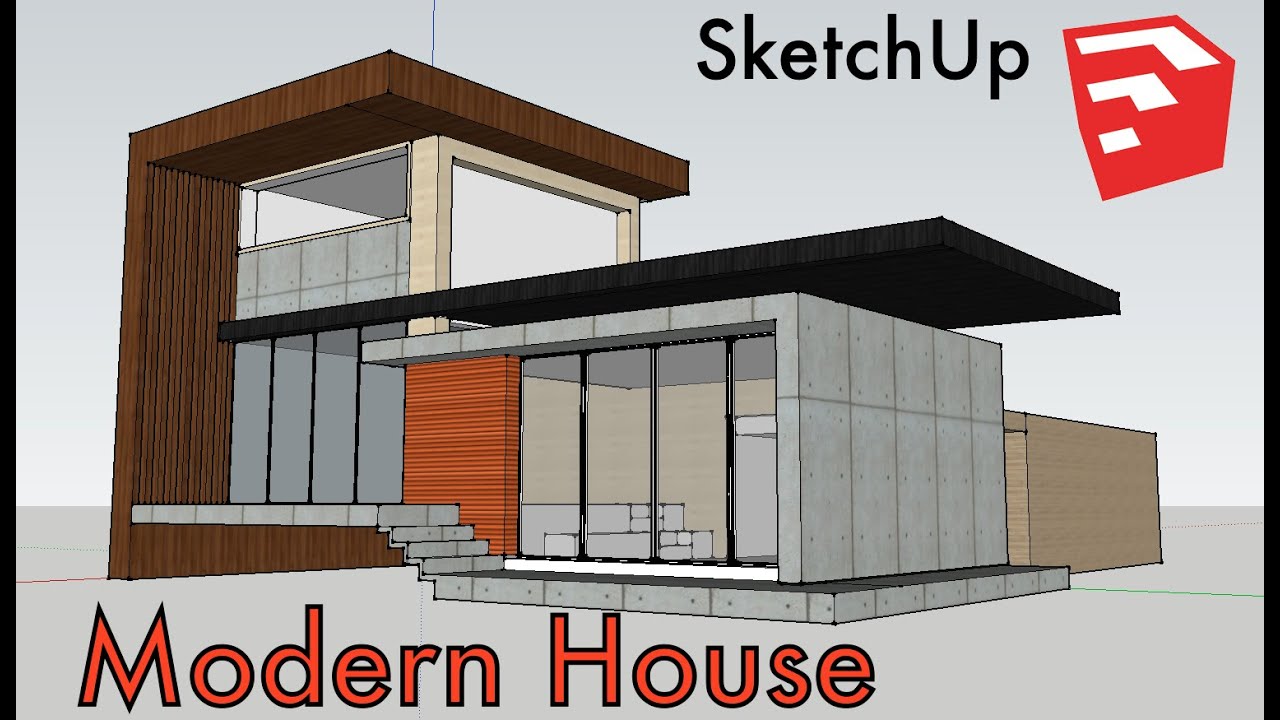 Modern House Made In SketchUp - YouTube