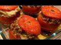 Stuffed Tomatoes w. Ground Meat - Filled Tomatoes w. Mince & Cheese - Recipe # 145