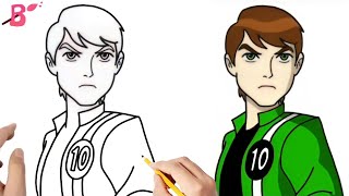 Ben 10 Drawing How to draw Ken | رسم بن تن كيفية رسم كين