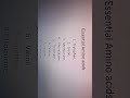 Essential Amino Acids !! #shorts #ytshorts #biology lover