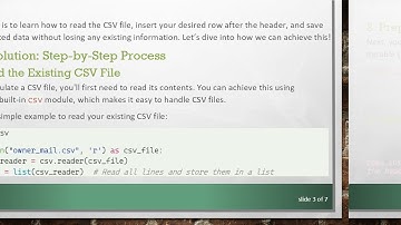 How to Insert a Row After the Header in a Large CSV File Using Python