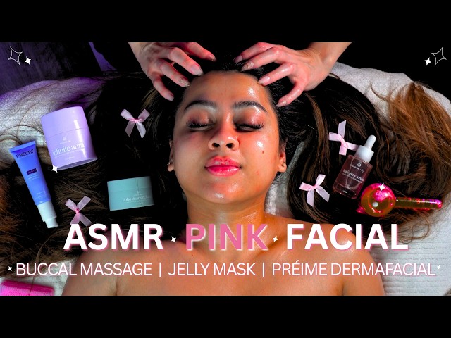 The Pinkest Facial Ever 🎀✨ ASMR Pink Slime & Buccal Massage #asmr