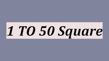 1 To 50 Square