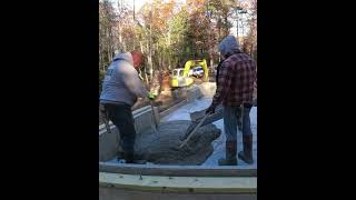 Pouring concrete in freezing temperatures!! #shorts