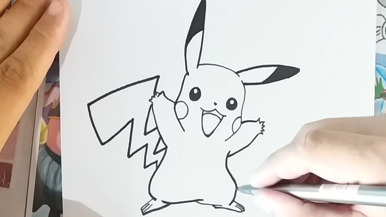 Como desenhar Pokemon Pikachu é uma lição detalhada passo a passo.