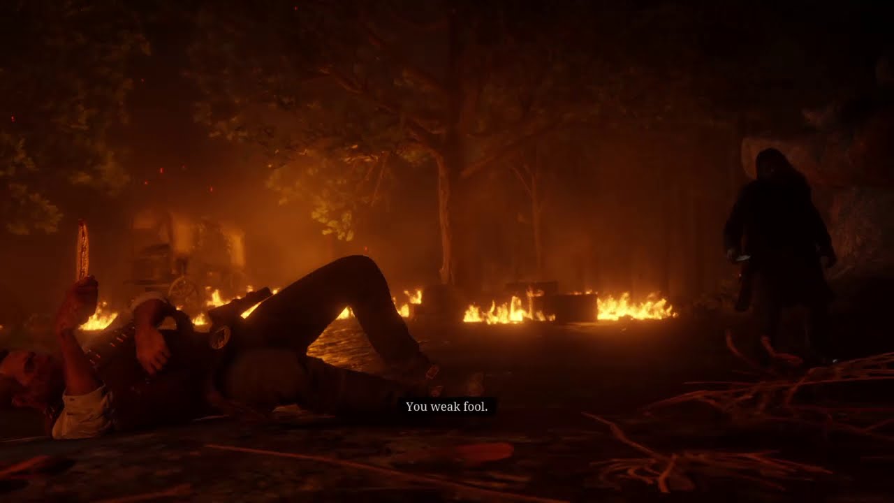 Red Dead Redemption 2: Arthur knife fights with Micah.