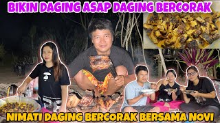 MASAK DAGING SI PANJANG, KALI INI MASAK BERBEDA, DI ASAP  SAMPAI KERING, BEGI-BAGI KETETANGGA
