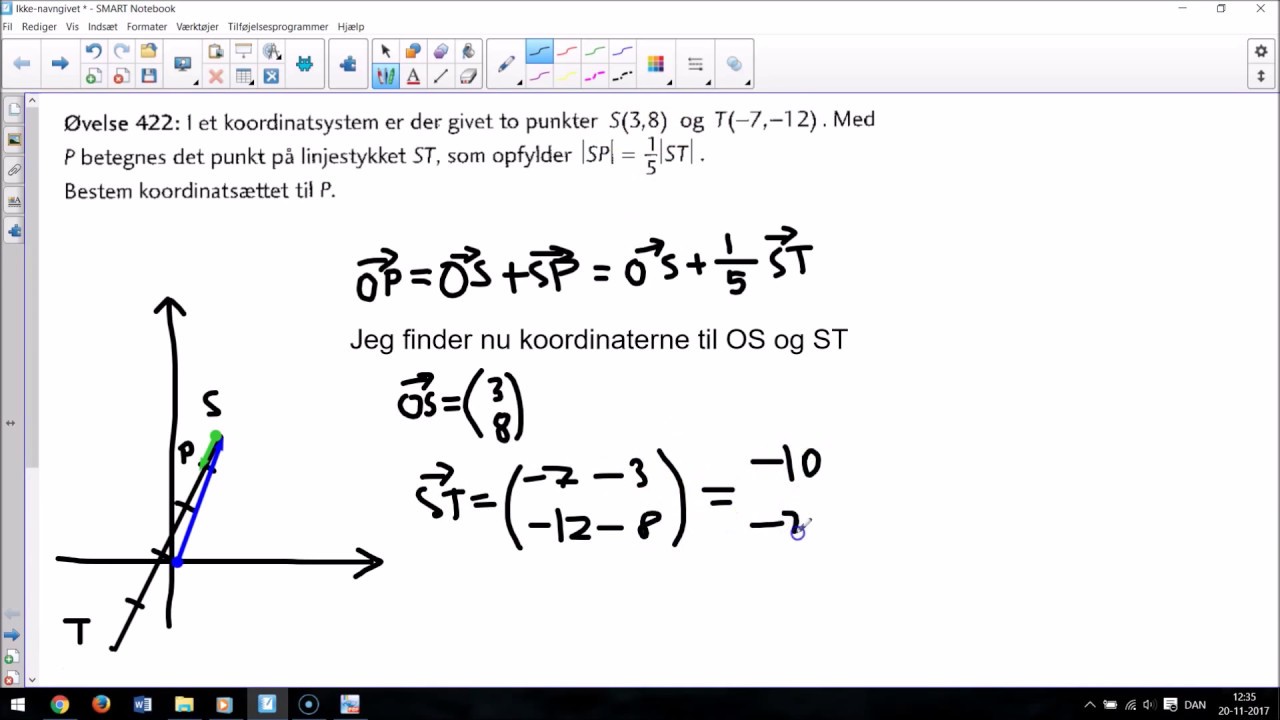 Indskudssætningen og koordinater i vektorregning - YouTube