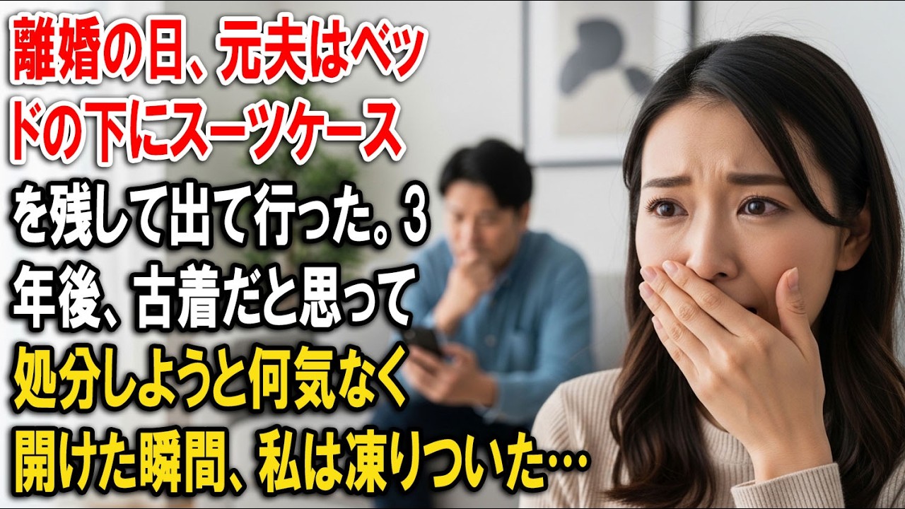 離婚の日、元夫はベッドの下にスーツケースを残して出て行った。3年後、古着だと思って処分しようと何気なく開けた瞬間、私は凍りついた…【婆媳故事】【靜默復仇】
