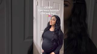 Easy hairstyle for wavy hair 🤍 31 weeks prego
