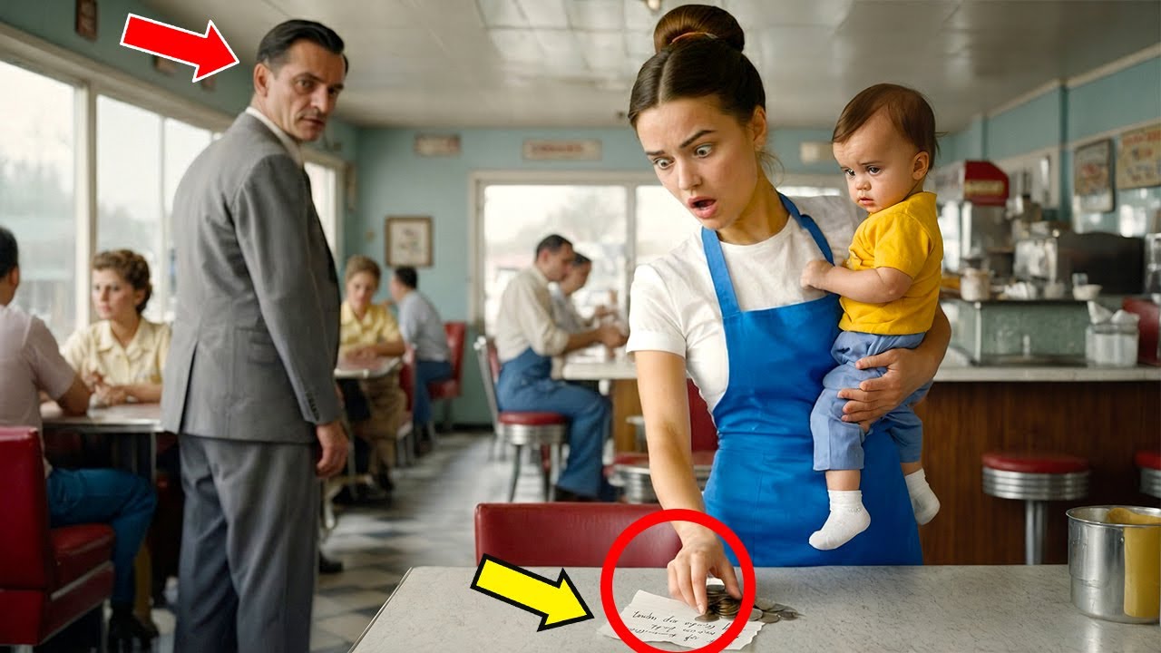 Miliardář nechal 0 spropitné — ale svobodná matka našla tajný vzkaz pod talířem