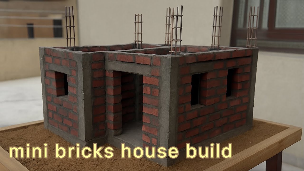 How to Build a Mini Brick Wall | Real Cement Tiny Brick Construction ...