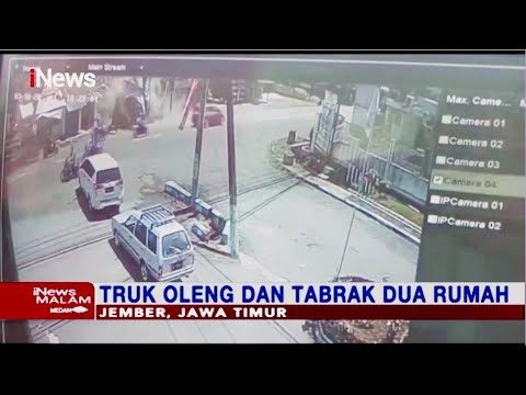 Detik-detik Truk Oleng dan Tbrak 2 Rumah di Jember, Jatim - iNews Malam 18/03