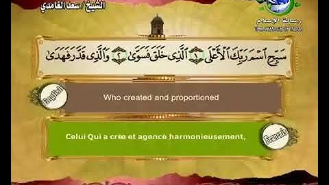 (87) سورة الأعلى _ المصحف المرتل للشيخ سعد الغامدي _ ختمة مرتلة لسور القرآن الكريم