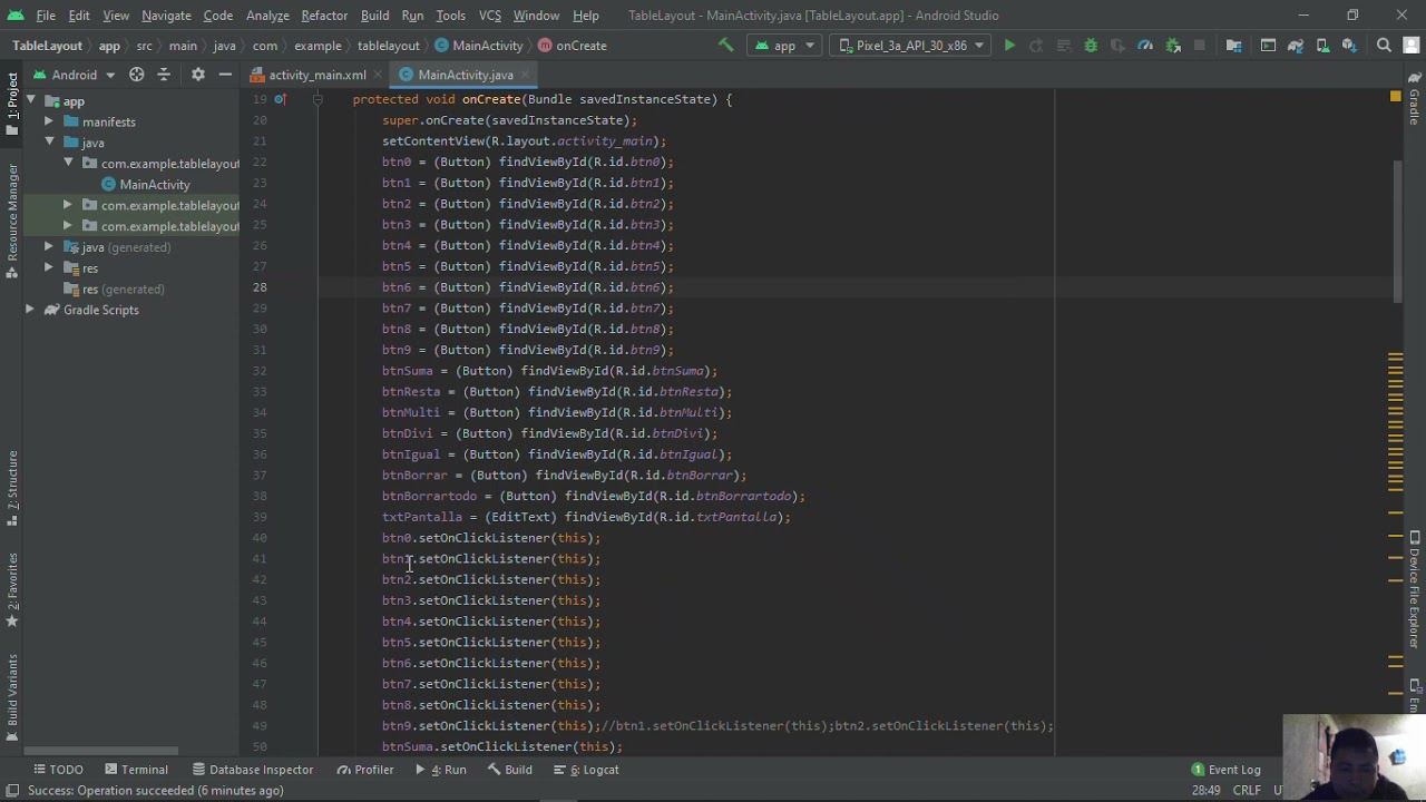 Práctica: TableLayout (Calculadora) en Android Studio - YouTube